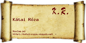 Kátai Róza névjegykártya